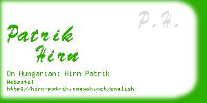 patrik hirn business card